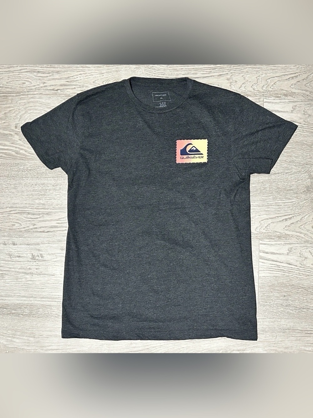 Quiksilver Dark Charcoal Tee with Gradient Logo Patch